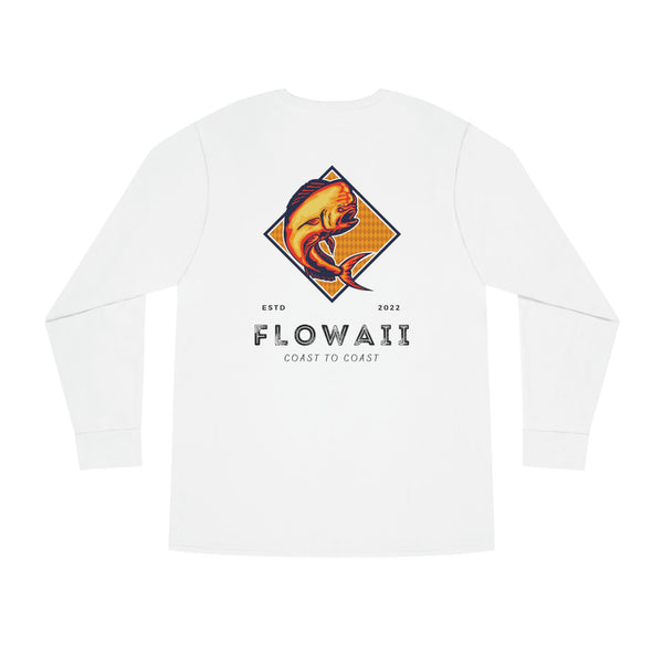 Unisex Orange Mahi Long Sleeve Crewneck Tee