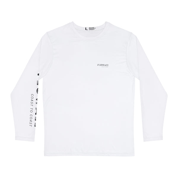 Long Sleeve 100% Polyester Two Surfboard Shirt White