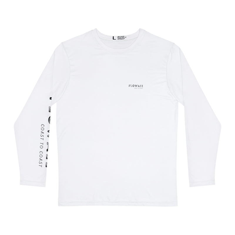 Long Sleeve 100% Polyester Diamond Fish White