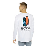 Long Sleeve 100% Polyester Two Surfboard Shirt White