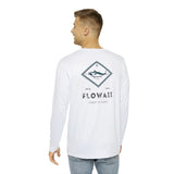 Long Sleeve 100% Polyester Diamond Fish White