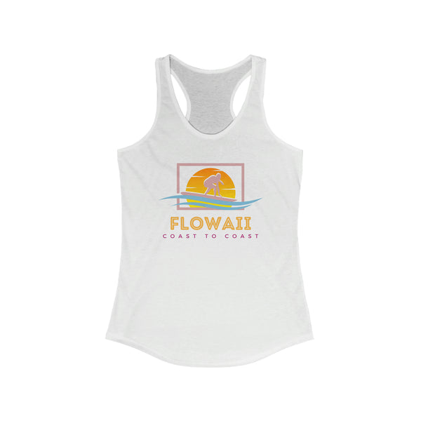 Women's Ideal Racerback Tank Yellow Sunset Surfer