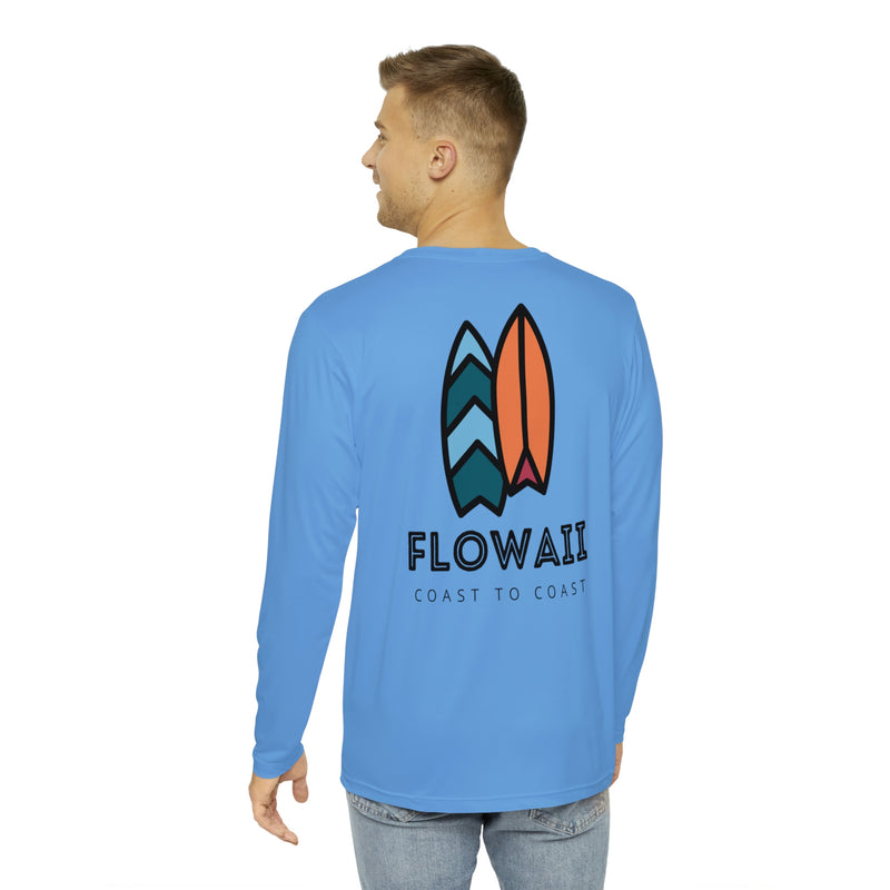 Long Sleeve 100% Polyester Two Surfboard Light Blue