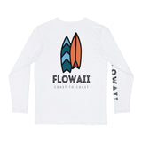 Long Sleeve 100% Polyester Two Surfboard Shirt White